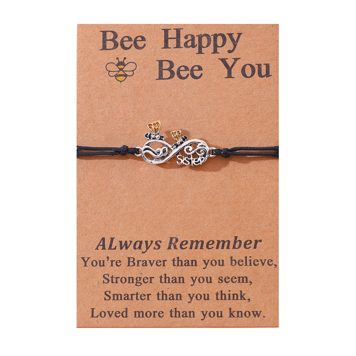 Vintage Style Pastoral Letter Infinity Bee Ccb Pu Leather Alloy Enamel Thanksgiving Unisex Drawstring Bracelets display picture 2