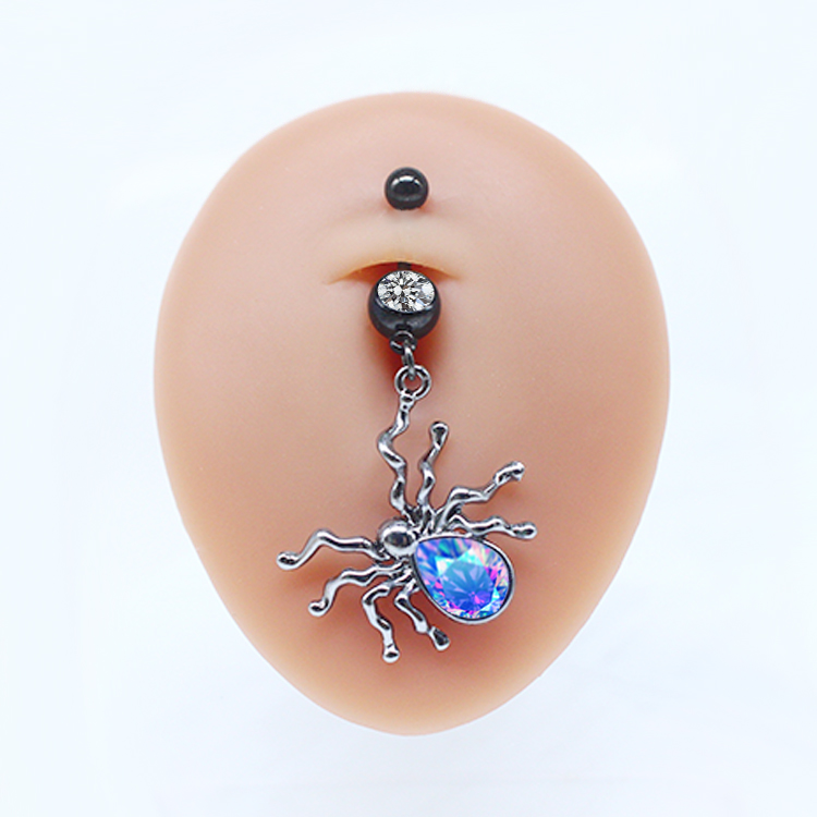 Japanese Style Punk Artistic Spider Butterfly Stainless Steel Alloy Copper Epoxy Plating Inlay Rhinestones White Gold Plated Gold Plated Belly Ring display picture 21