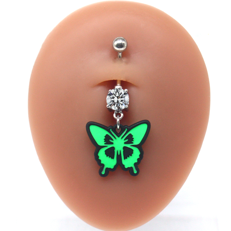 Japanese Style Punk Artistic Spider Butterfly Stainless Steel Alloy Copper Epoxy Plating Inlay Rhinestones White Gold Plated Gold Plated Belly Ring display picture 27
