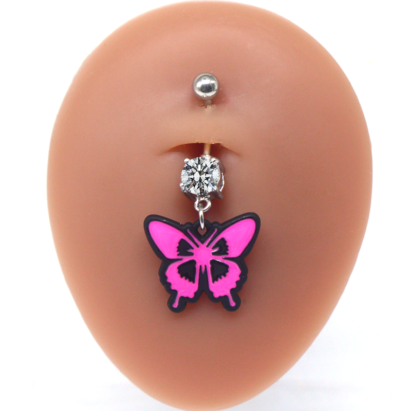 Japanese Style Punk Artistic Spider Butterfly Stainless Steel Alloy Copper Epoxy Plating Inlay Rhinestones White Gold Plated Gold Plated Belly Ring display picture 25