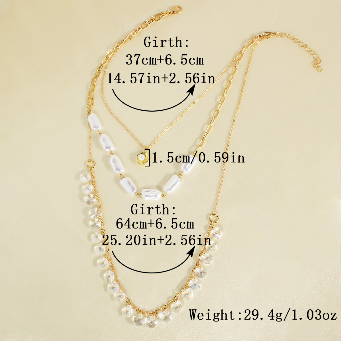 Simple Style Classic Style Shell Alloy Plating Gold Plated Women's Layered Necklaces display picture 1