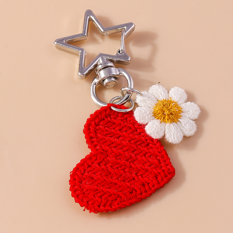 Cute Sweet Star Heart Shape Flower Zinc Alloy Keychain display picture 6