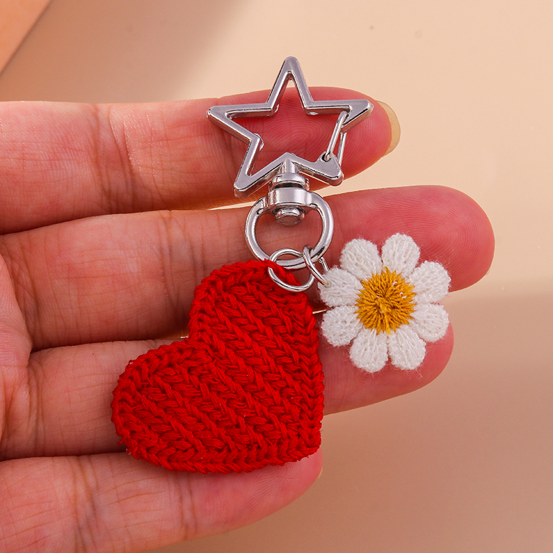 Cute Sweet Star Heart Shape Flower Zinc Alloy Keychain display picture 7