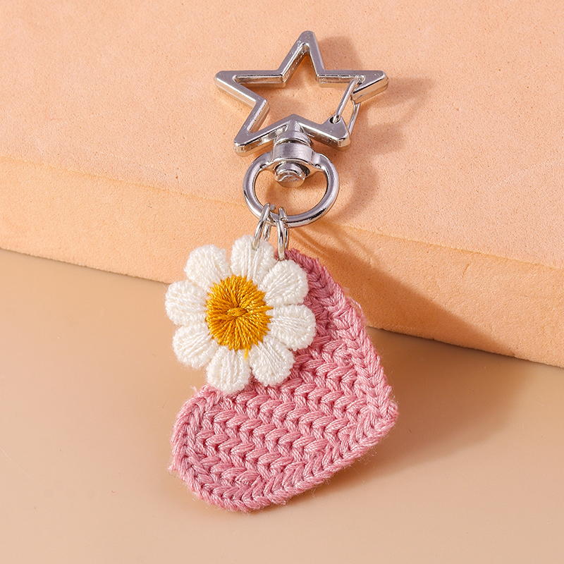 Cute Sweet Star Heart Shape Flower Zinc Alloy Keychain display picture 3