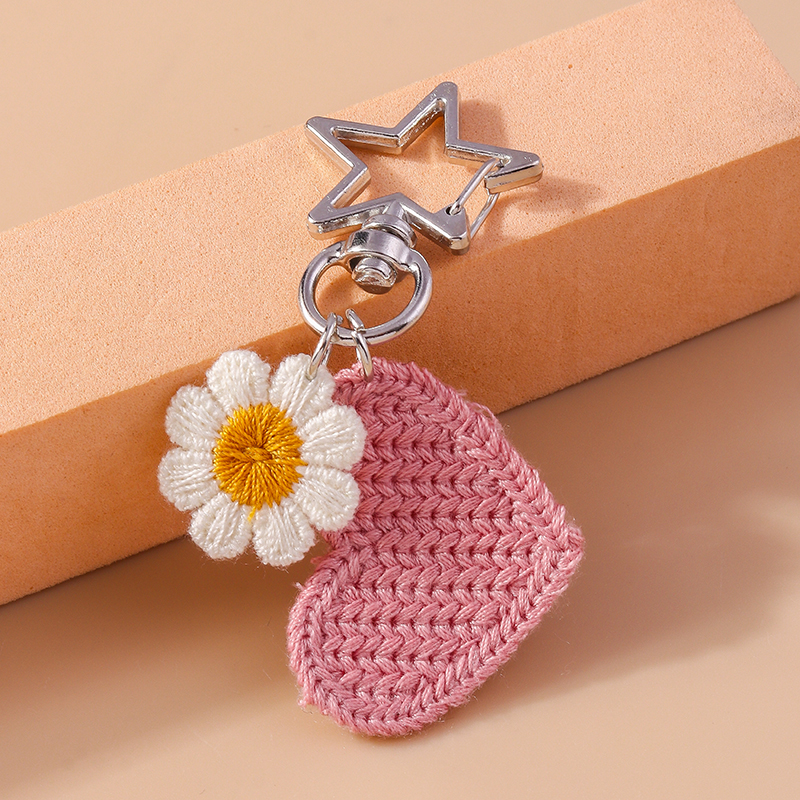 Cute Sweet Star Heart Shape Flower Zinc Alloy Keychain display picture 4