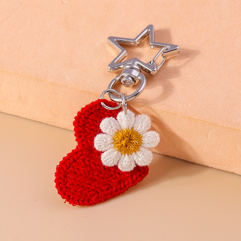 Cute Sweet Star Heart Shape Flower Zinc Alloy Keychain display picture 8