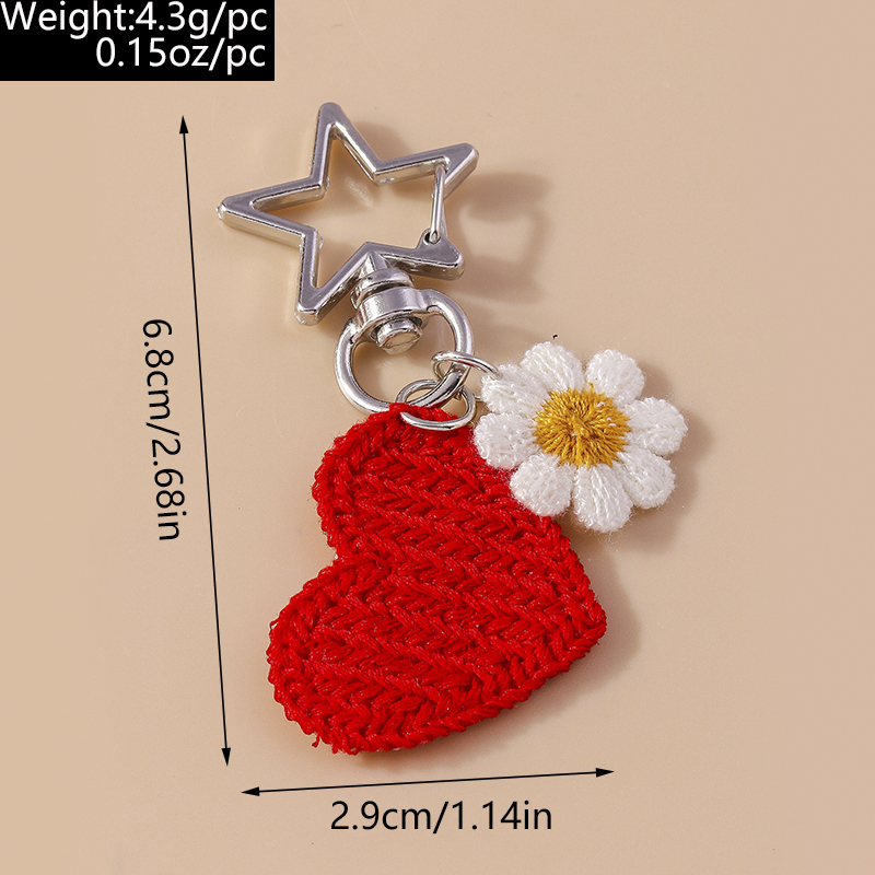 Cute Sweet Star Heart Shape Flower Zinc Alloy Keychain display picture 1