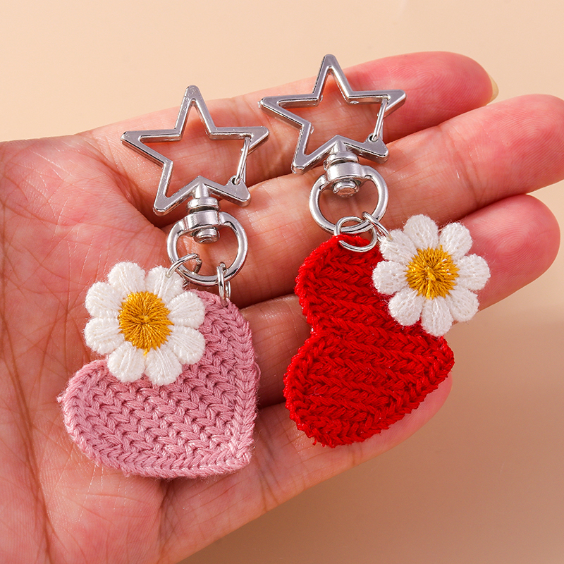 Cute Sweet Star Heart Shape Flower Zinc Alloy Keychain display picture 2