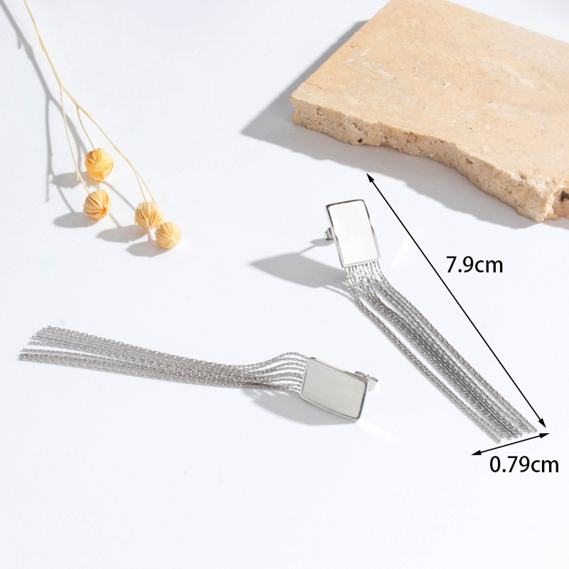 1 Pair Sweet Simple Style Tassel Tassel Plating Stainless Steel 18k Gold Plated Drop Earrings display picture 3