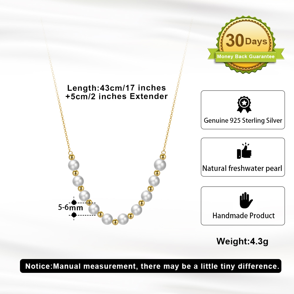 Simple Style Geometric Freshwater Pearl Sterling Silver Necklace display picture 1