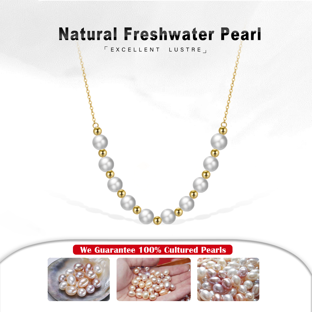 Simple Style Geometric Freshwater Pearl Sterling Silver Necklace display picture 2