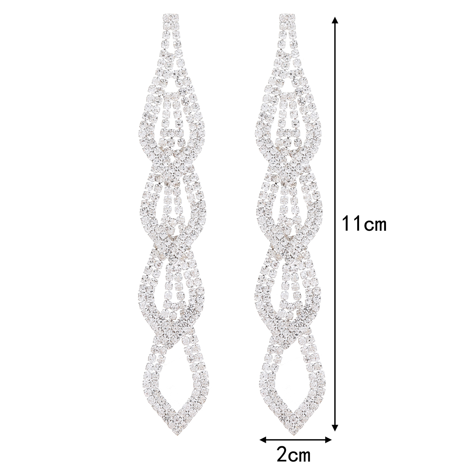 1 Pair Simple Style Commute Solid Color Inlay Alloy Rhinestones Drop Earrings display picture 5