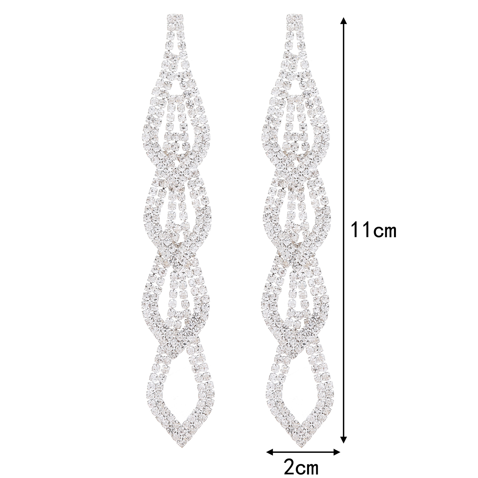 1 Paire Style Simple Commuer Couleur Unie Incruster Alliage Strass Boucles D'oreilles display picture 5