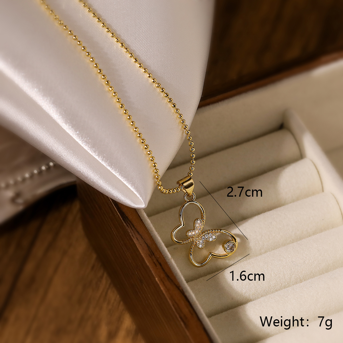 Simple Style Commute Butterfly Copper Plating Inlay Zircon 18k Gold Plated Women's Earrings Necklace display picture 2
