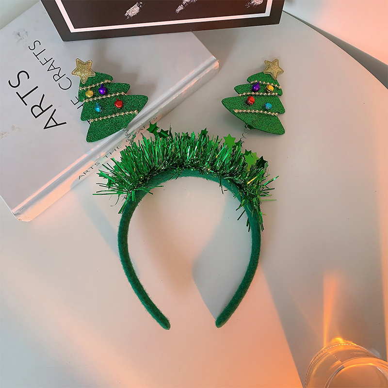 Women's Christmas Classic Style Christmas Tree Letter Cloth Resin Hair Band display picture 7