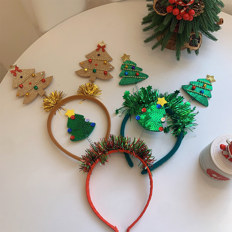 Women's Christmas Classic Style Christmas Tree Letter Cloth Resin Hair Band display picture 9