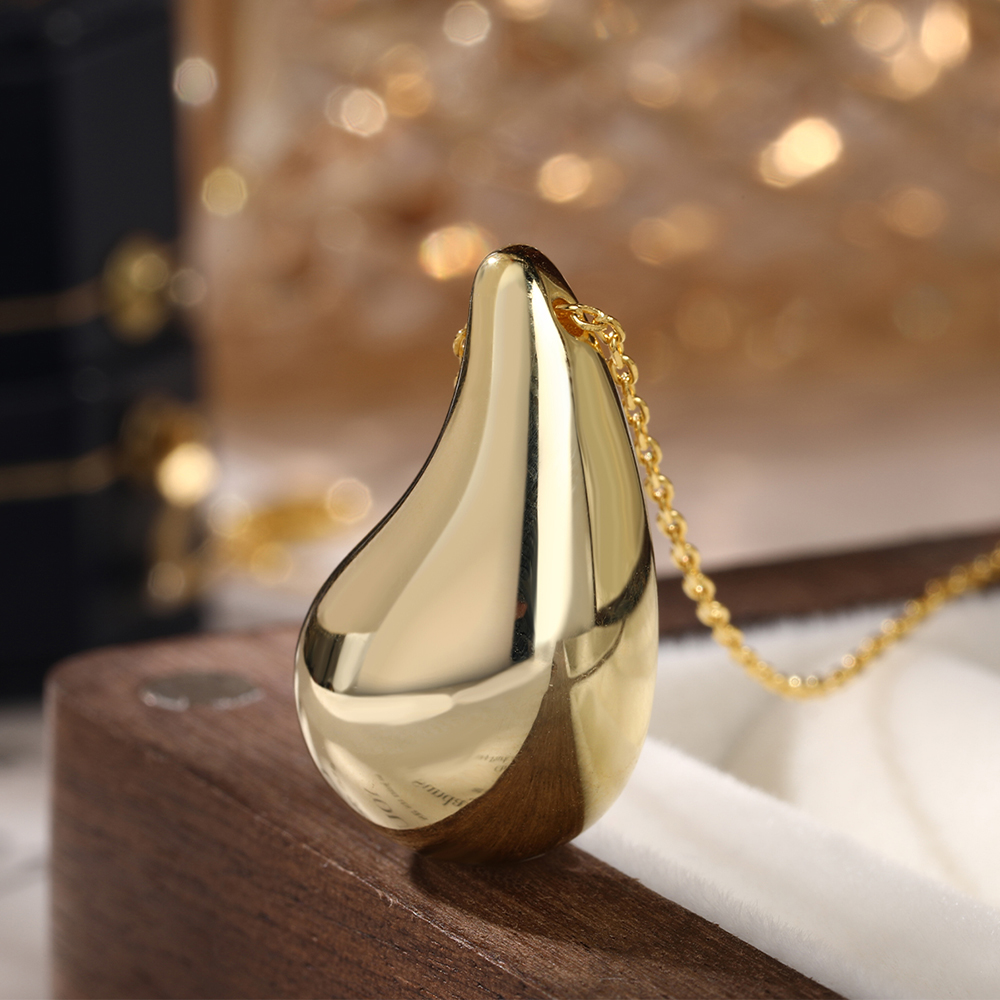 Einfacher Stil Pendeln Wassertropfen Sterling Silber Überzug 18 Karat Vergoldet Überzogen Mit Rhodium Frau Ohrringe Halskette display picture 6