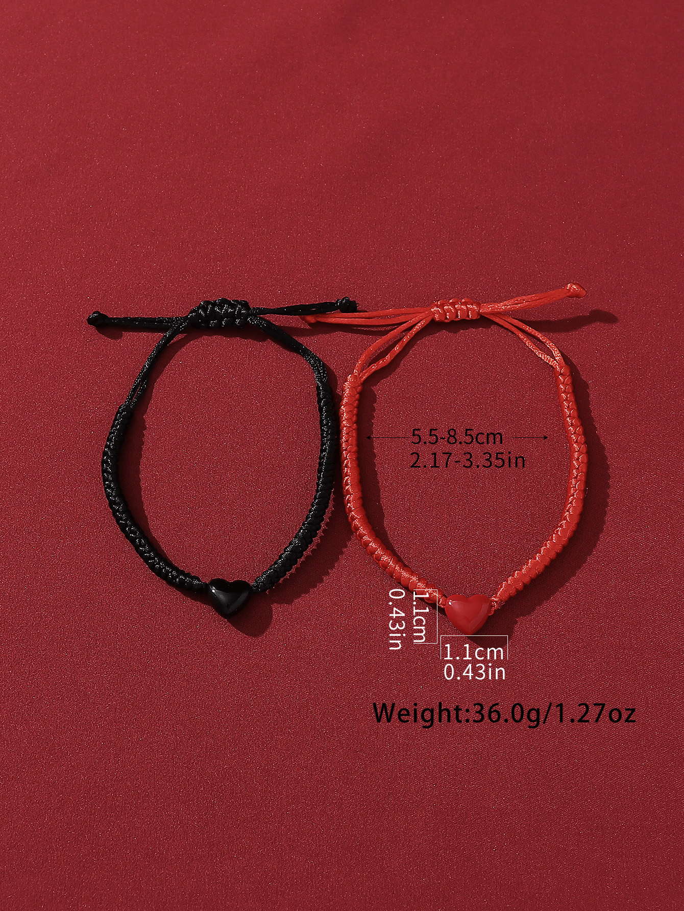Casual Simple Style Classic Style Heart Shape Symbol Dragon Synthetic Fibre Alloy Rhinestone Inlay Artificial Rhinestones Valentine's Day Couple Drawstring Bracelets display picture 18