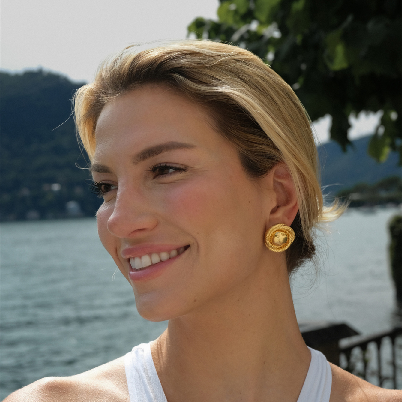 1 Piece Casual Retro Simple Style Geometric Plating Alloy 14k Gold Plated Ear Studs display picture 1
