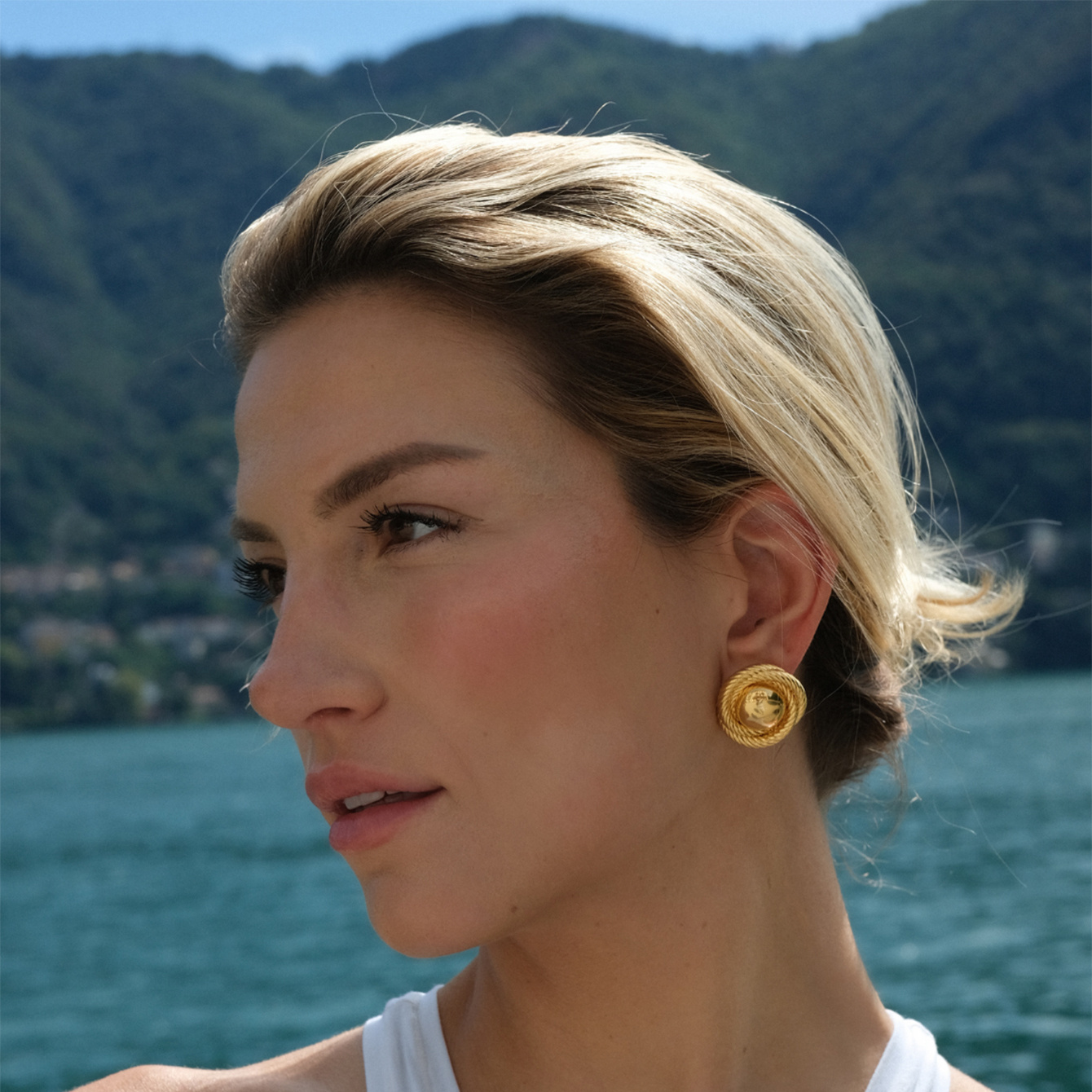 1 Piece Casual Retro Simple Style Geometric Plating Alloy 14k Gold Plated Ear Studs display picture 3