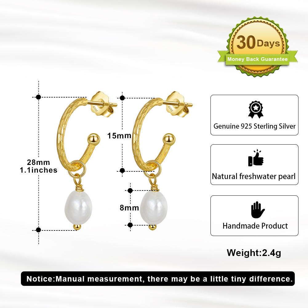 1 Pair Elegant Geometric Plating Freshwater Pearl Sterling Silver Drop Earrings display picture 1