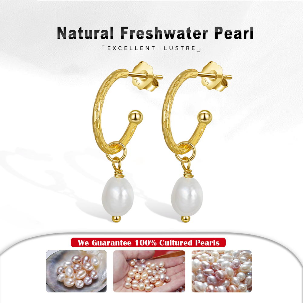 1 Pair Elegant Geometric Plating Freshwater Pearl Sterling Silver Drop Earrings display picture 2