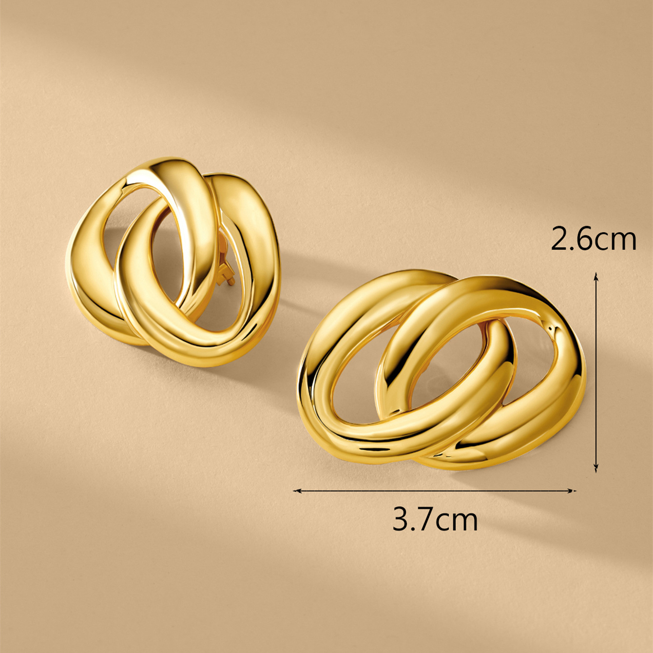 1 Piece Casual Retro Simple Style Geometric Plating Alloy 14k Gold Plated Ear Studs display picture 15