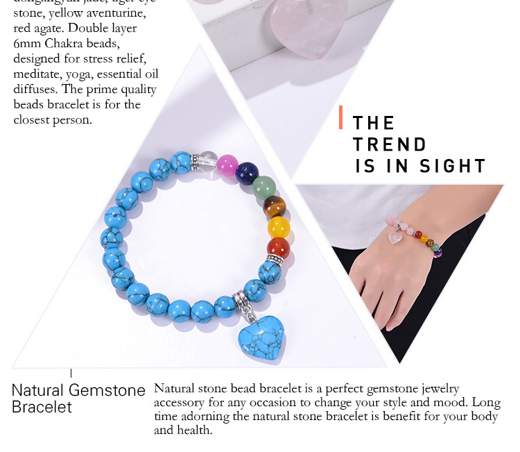 Elegant Streetwear Heart Shape Natural Stone Wholesale Bracelets display picture 1