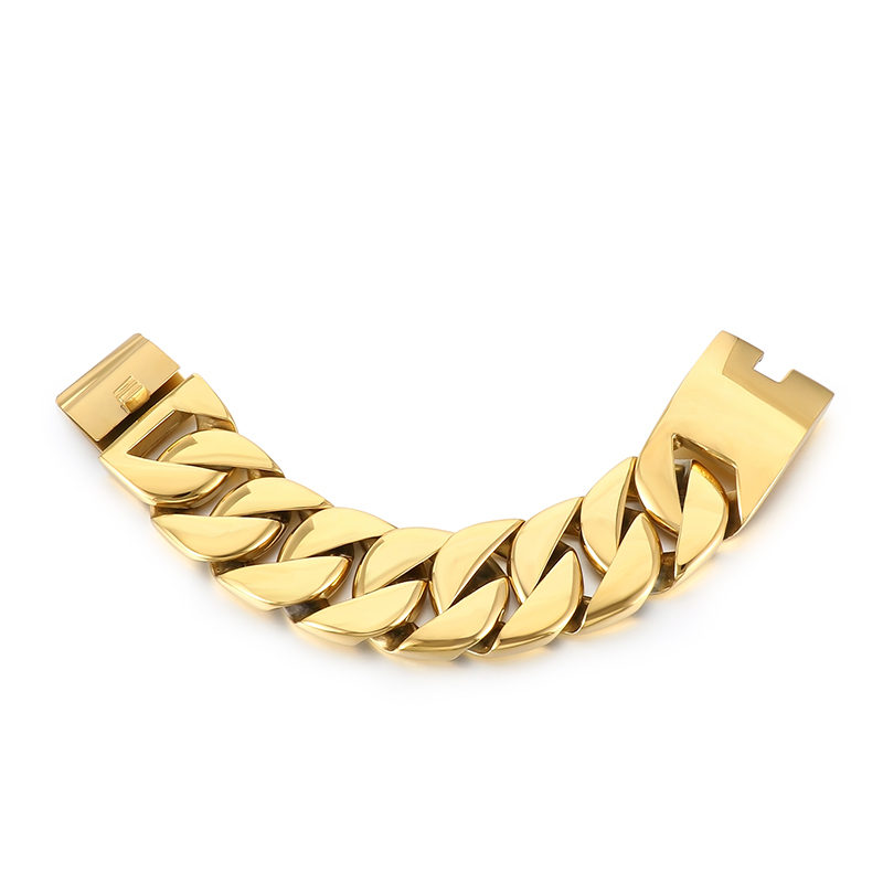 Stainless Steel 18K Gold Plated Punk Streetwear Plating Solid Color Bracelets Necklace display picture 9