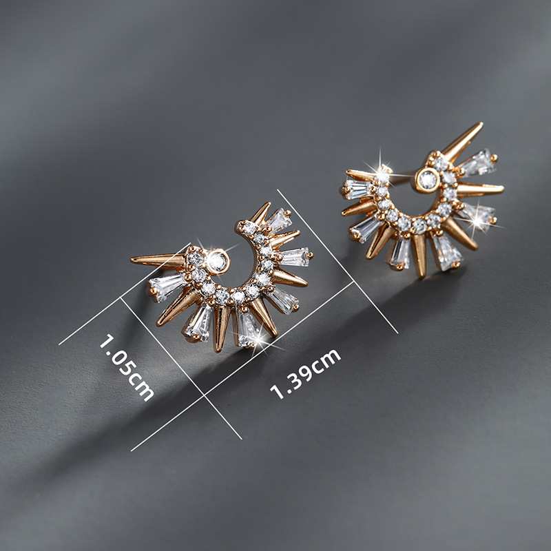 1 Pair Xuping Simple Style Commute Color Block Inlay Alloy Zircon Ear Studs display picture 1