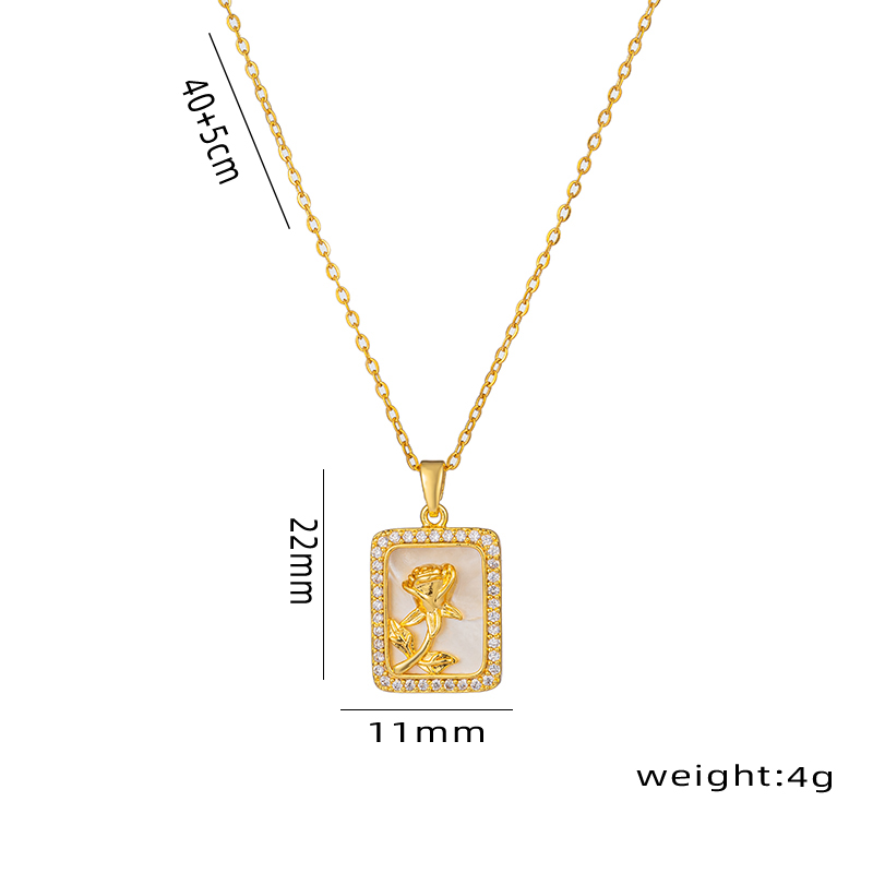 Wholesale Elegant Shell Stainless Steel Plating 18k Gold Plated Pendant Necklace display picture 1