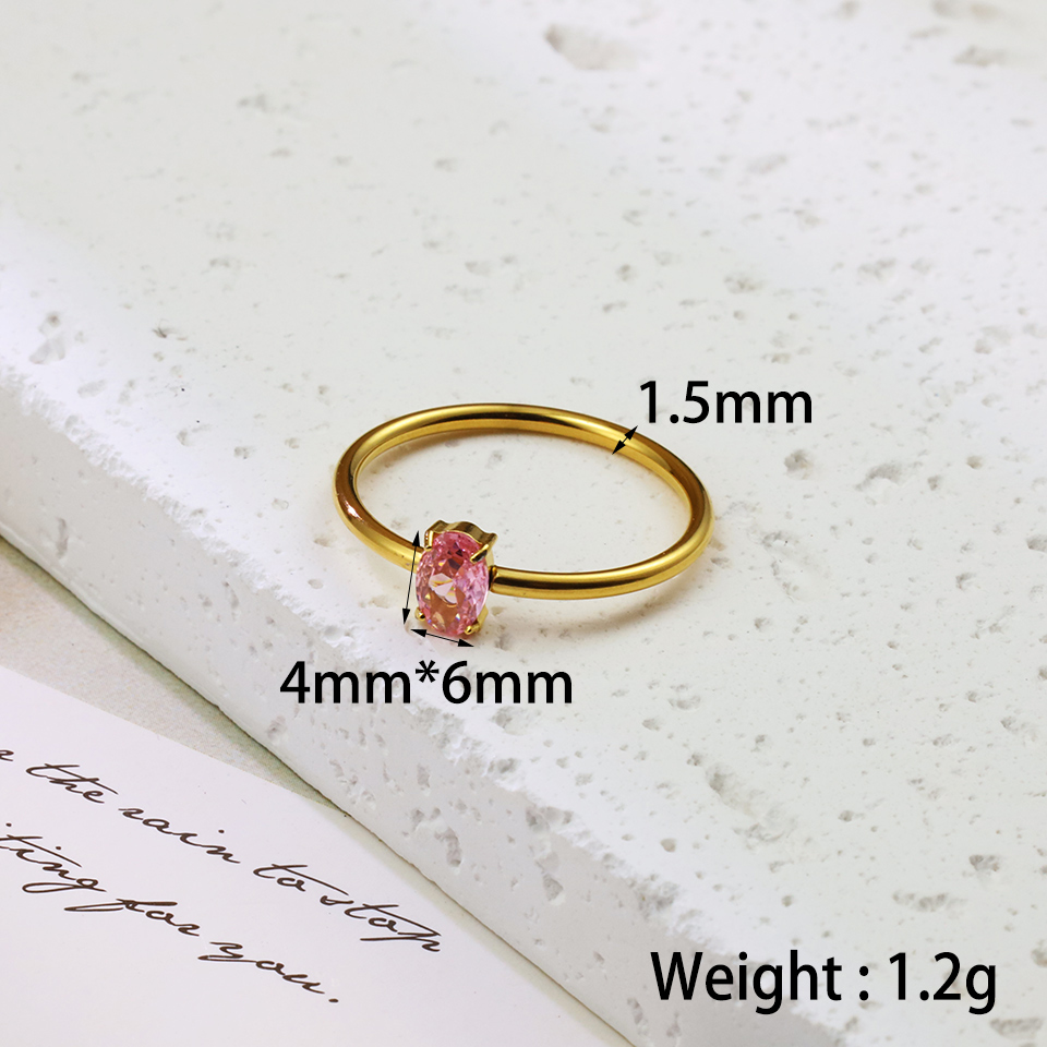 Elegant Sweet Oval Stainless Steel Handmade Polishing Plating 18k Gold Plated Rings display picture 6