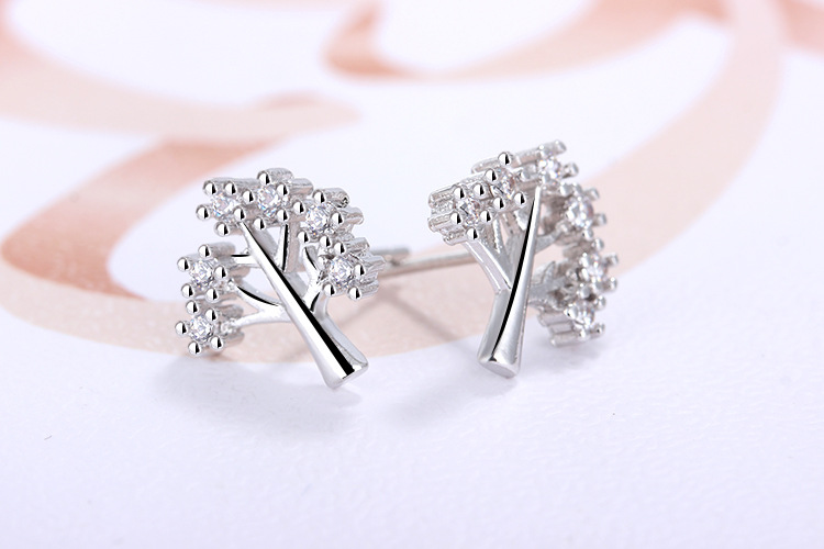 1 Pair Simple Style Flower Plating Inlay Copper Rhinestones Ear Studs display picture 5