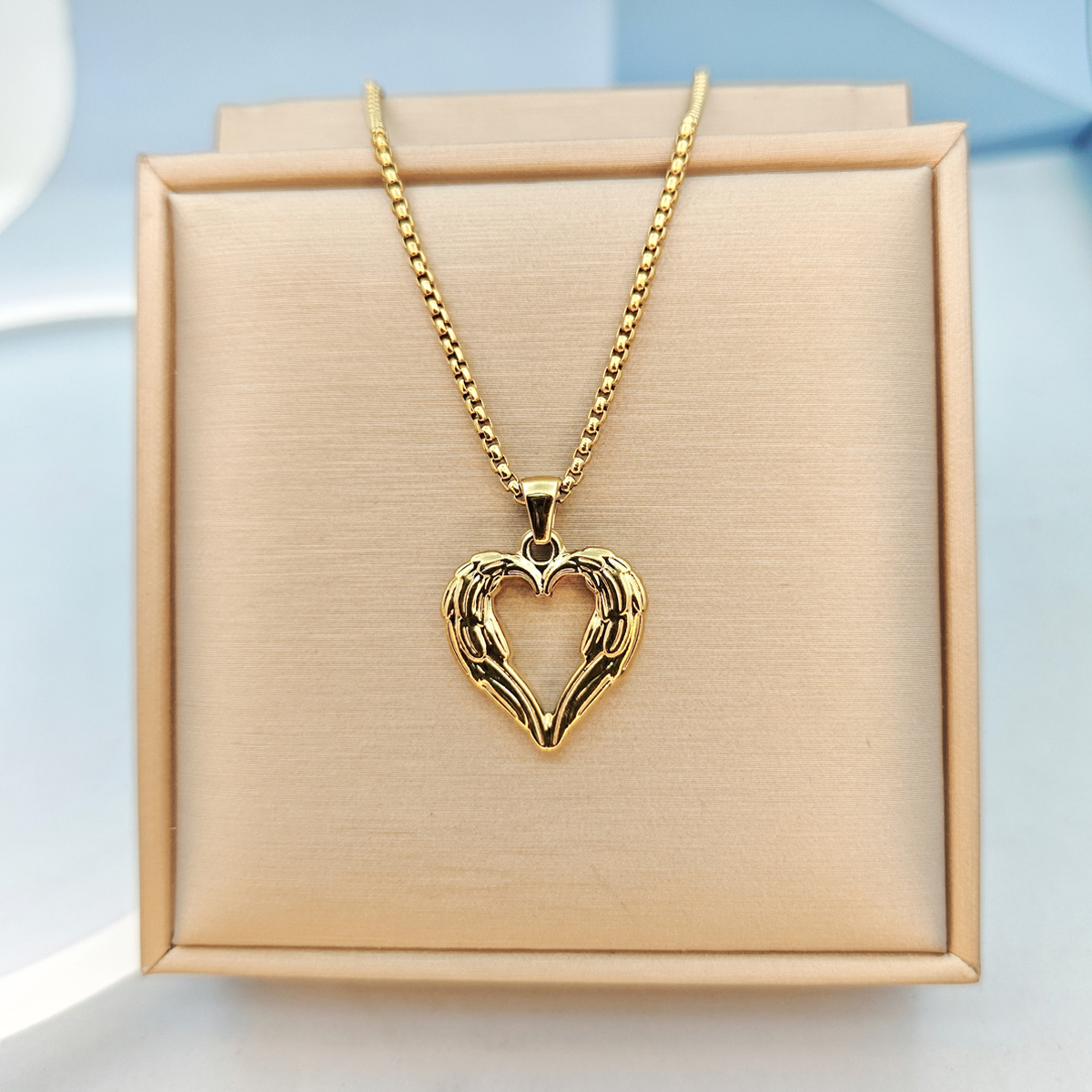 Stainless Steel Vintage Style Simple Style Plating Heart Shape Pendant Necklace display picture 4