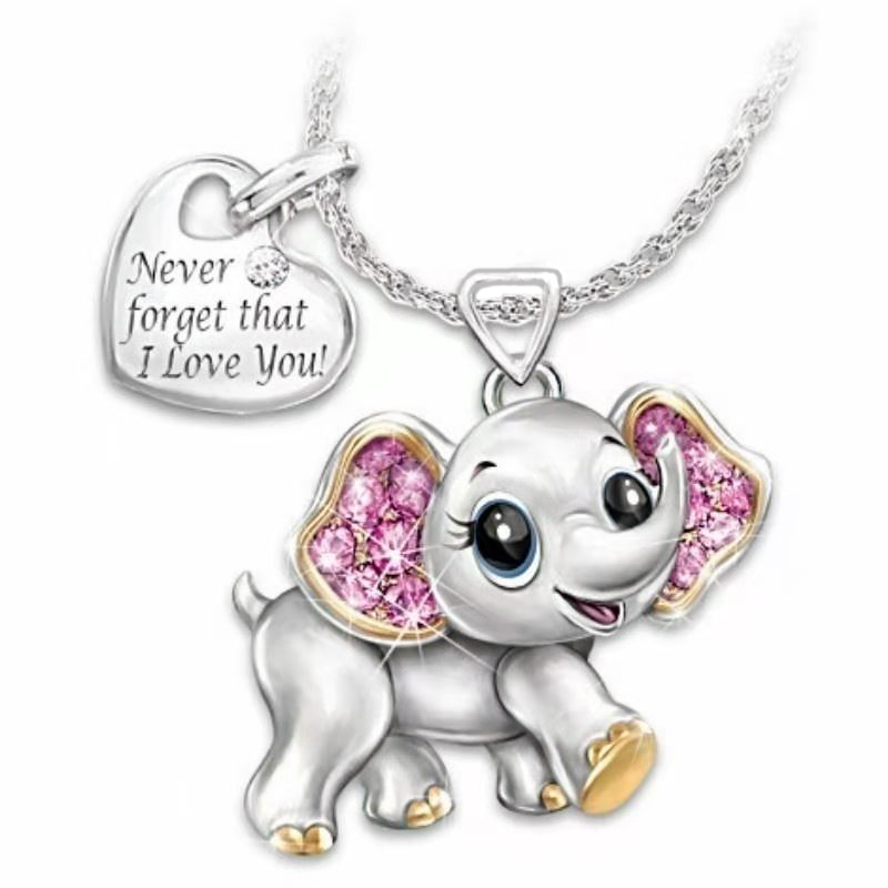 Cute Elephant Alloy Inlay Zircon Women's Pendant Necklace display picture 1
