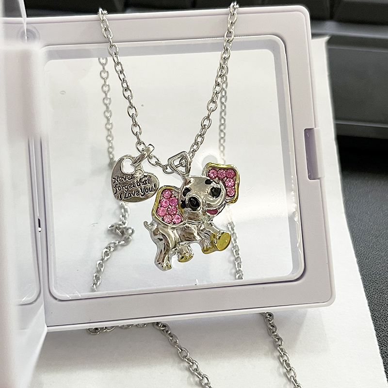 Cute Elephant Alloy Inlay Zircon Women's Pendant Necklace display picture 7