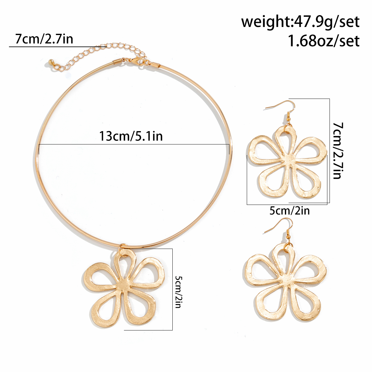 Elegant Lady Simple Style Flower Alloy Iron Women's Earrings Necklace display picture 1