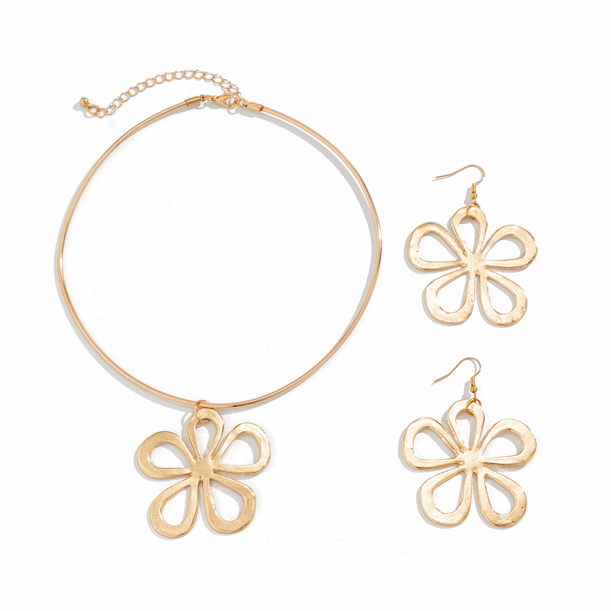 Elegant Lady Simple Style Flower Alloy Iron Women's Earrings Necklace display picture 4