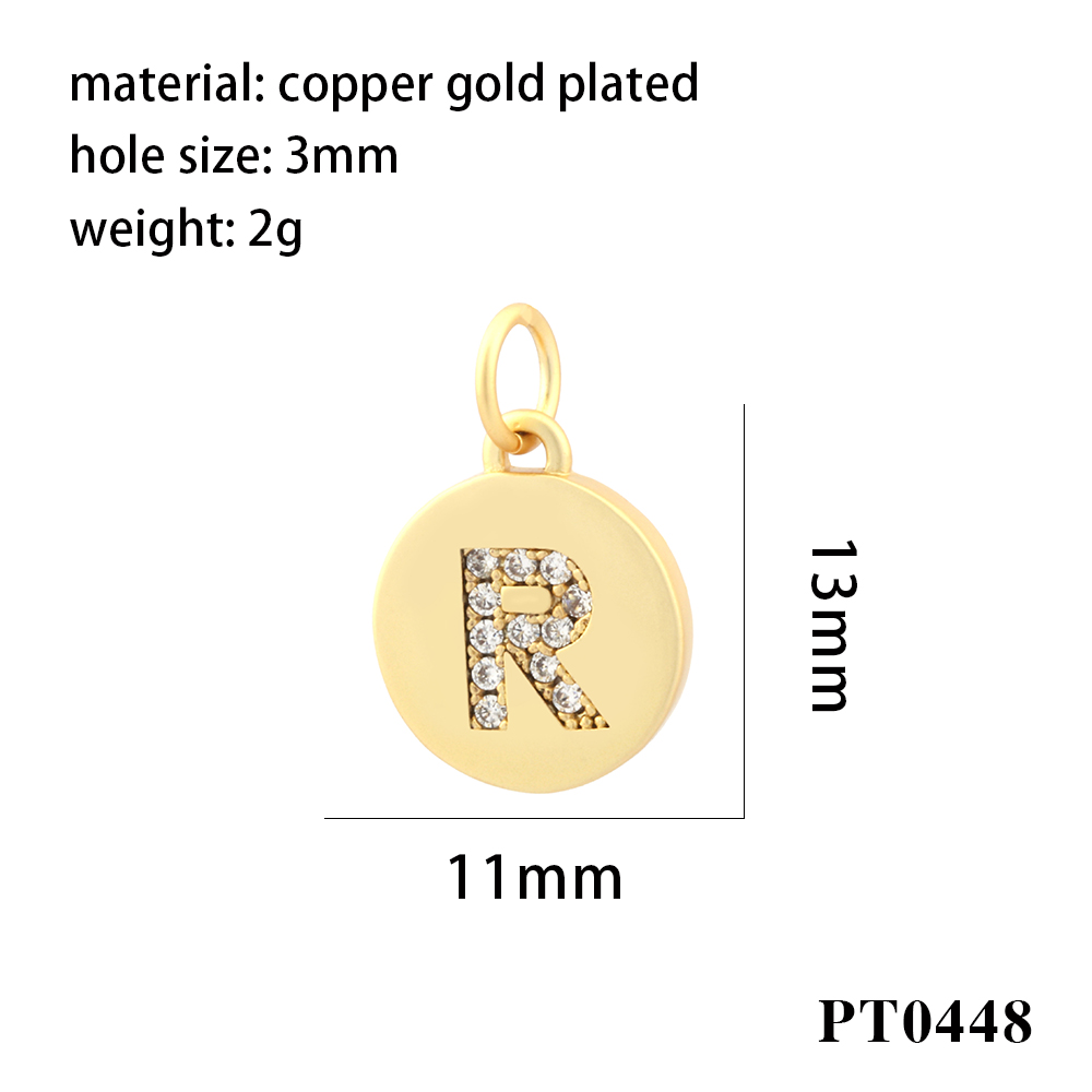 Simple Style Letter Copper Plating Inlay Zircon 18k Gold Plated Charms display picture 24