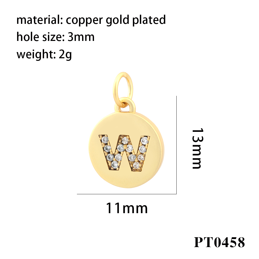 Simple Style Letter Copper Plating Inlay Zircon 18k Gold Plated Charms display picture 26