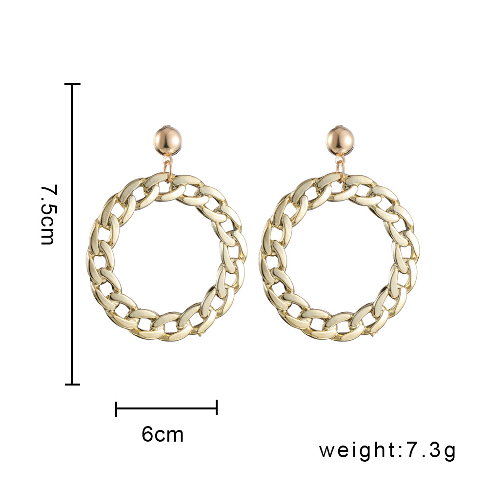 1 Pair Vintage Style Geometric Solid Color Plating Chain Hollow Out Arylic Drop Earrings display picture 1