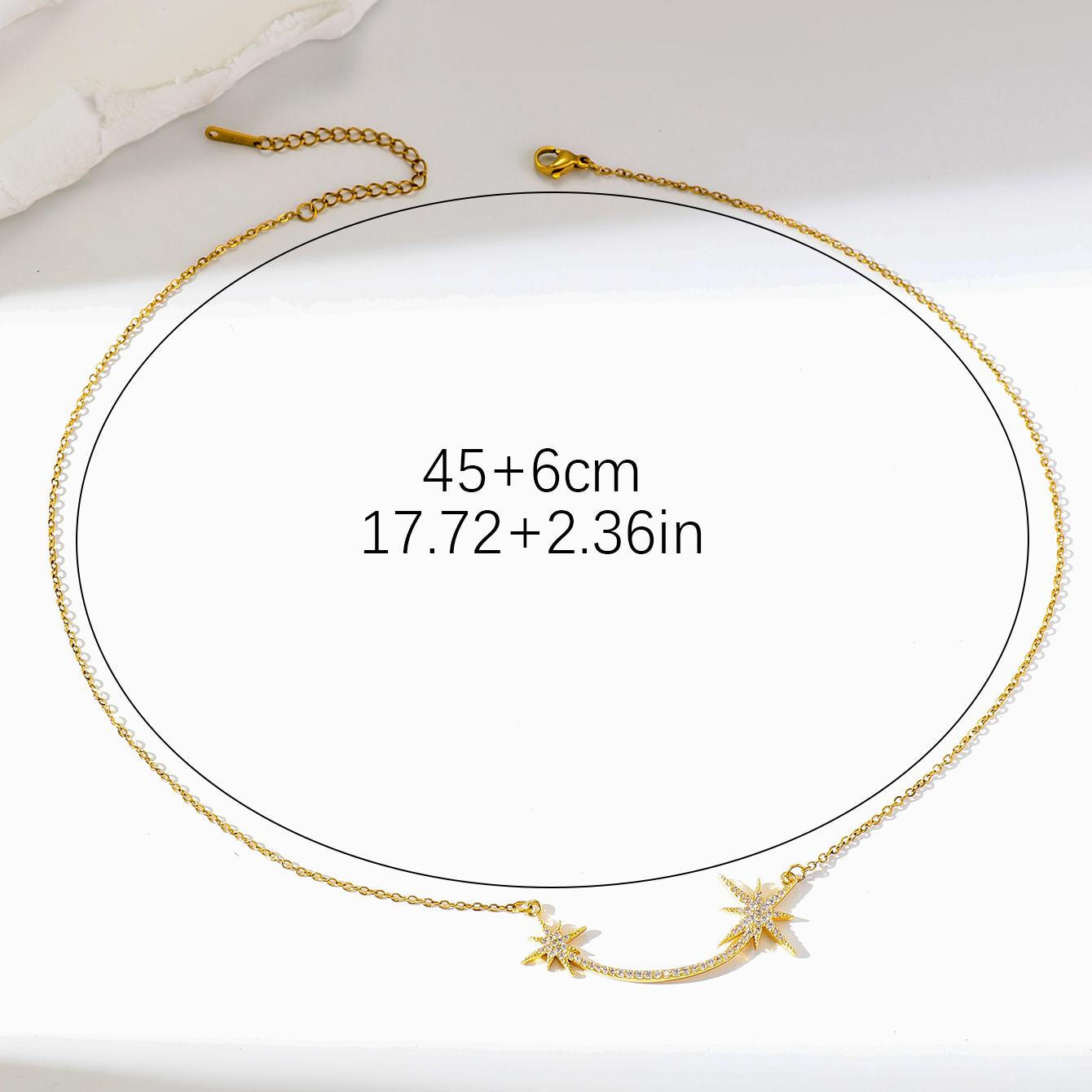 Simple Style Commute Solid Color Stainless Steel Inlay Zircon 14k Gold Plated Necklace display picture 2