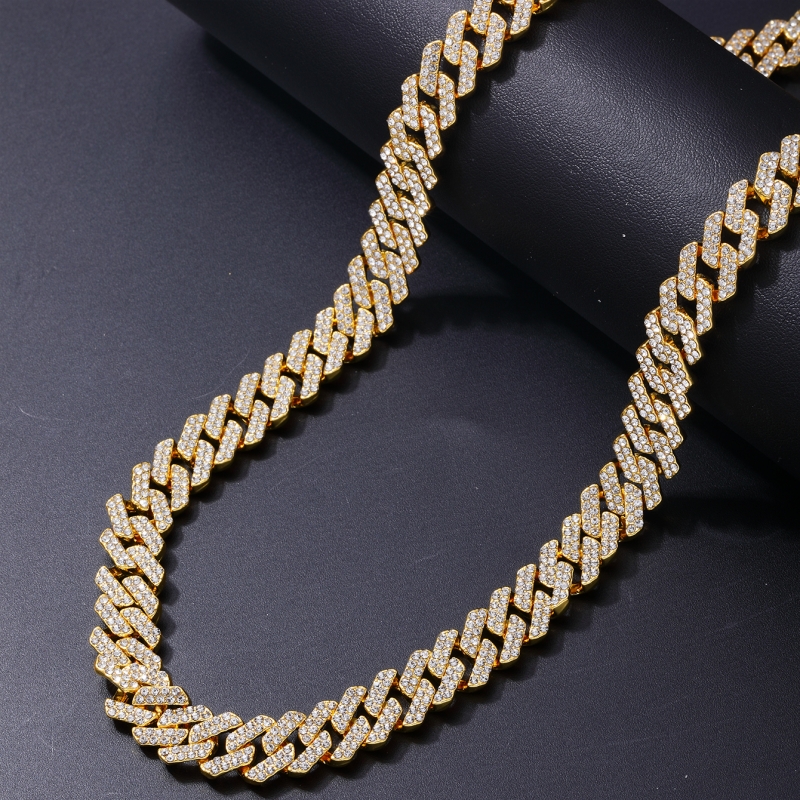 Hip-hop Rock Punk Geometric Solid Color Alloy Plating Inlay Rhinestones White Gold Plated Gold Plated Men's Necklace display picture 1