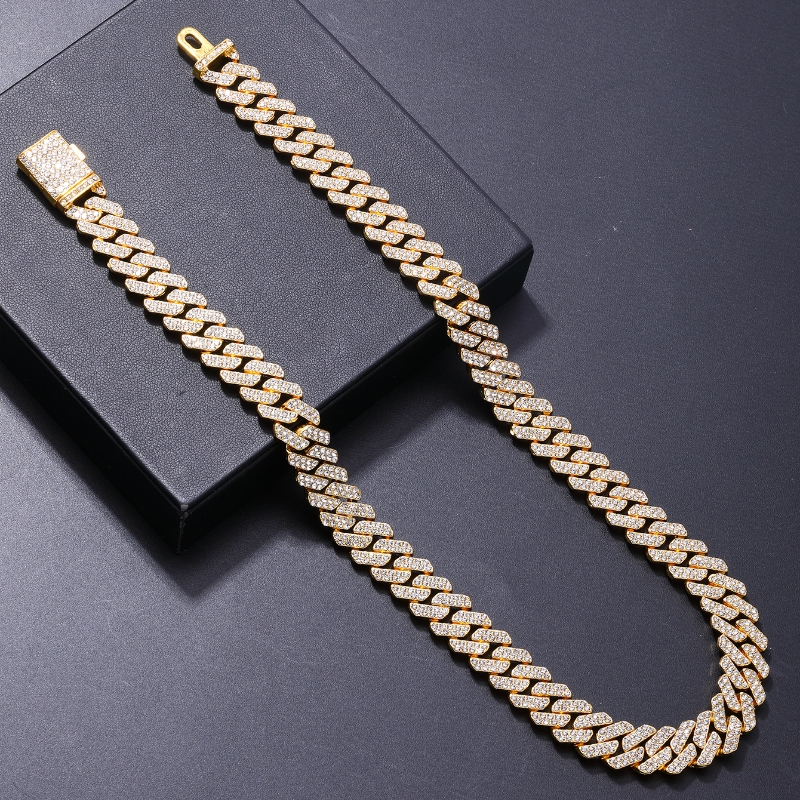 Hip-hop Rock Punk Geometric Solid Color Alloy Plating Inlay Rhinestones White Gold Plated Gold Plated Men's Necklace display picture 6
