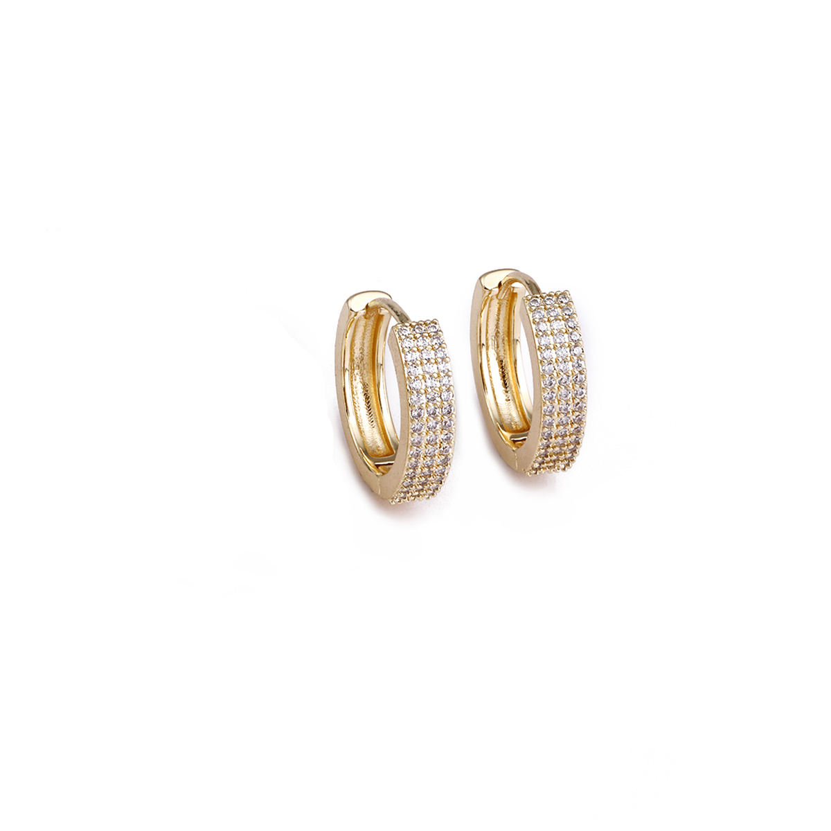 1 Pair Lady Commute Circle Plating Inlay Copper Zircon 18k Gold Plated Earrings display picture 5