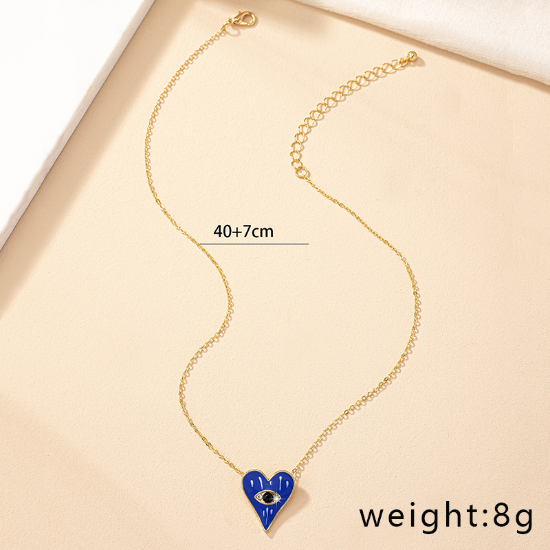 Ig Style Commute Korean Style Heart Shape Alloy Enamel Plating Women's Pendant Necklace display picture 5
