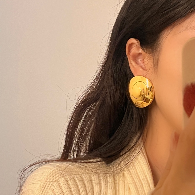 1 Pair Ig Style Retro French Style Round Plating Alloy Gold Plated Silver Plated Ear Studs display picture 1