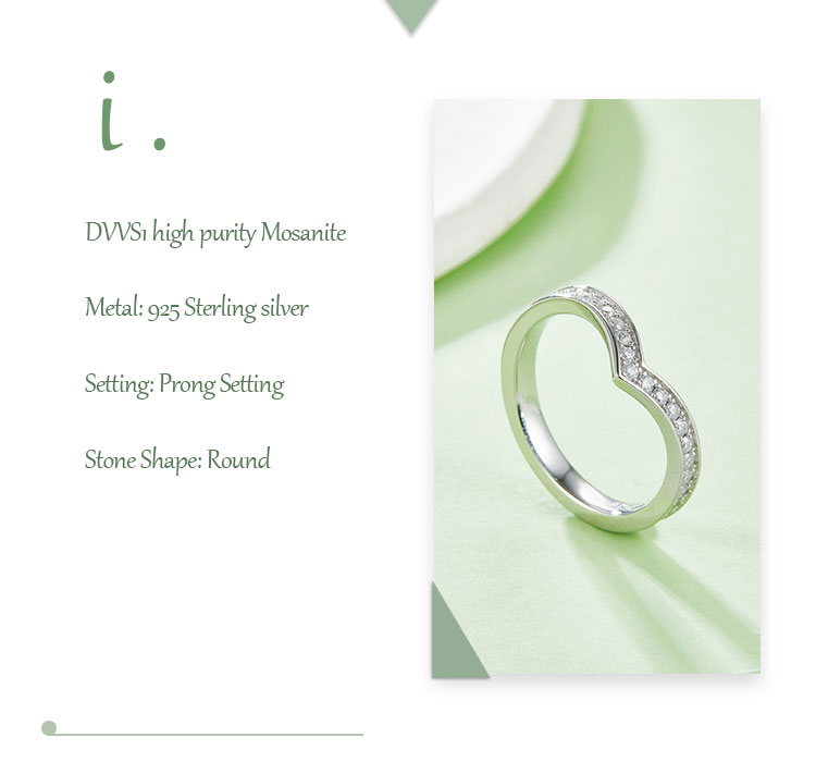 Elegant Klassischer Stil Runden Sterling Silber Weißgold Plattiert Moissanit Ringe In Masse display picture 1