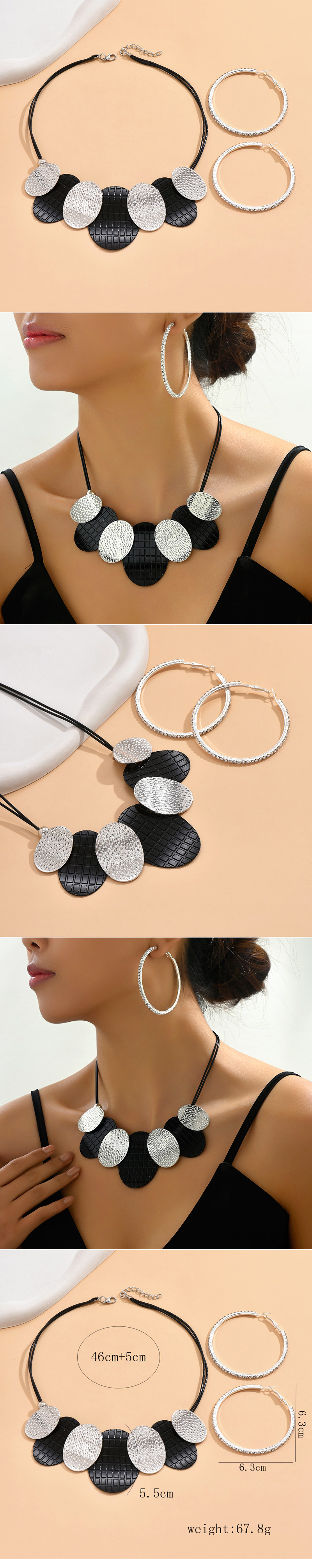 Elegant Simple Style Round Oval Alloy Plating Inlay Rhinestones Women's Earrings Necklace display picture 1