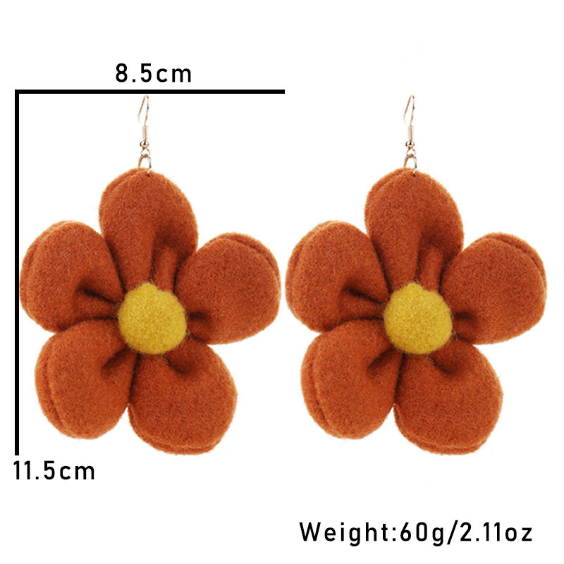 1 Paar Einfacher Stil Blume Handgemacht Tuch Ohrhaken display picture 4